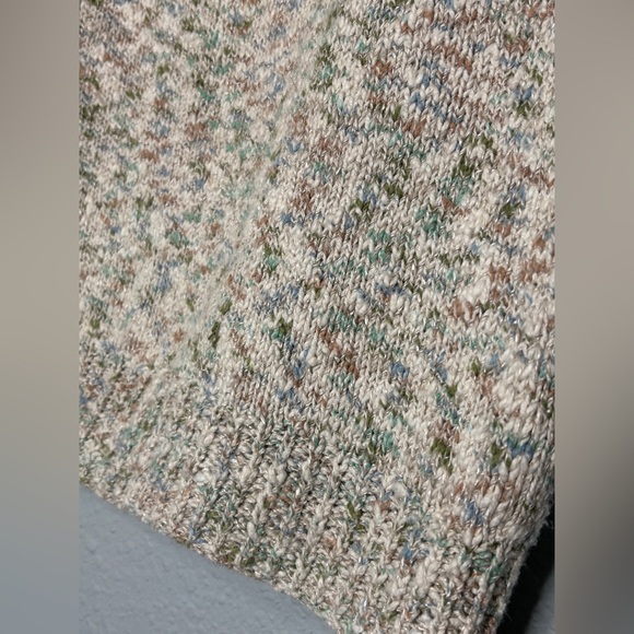 Vintage Brandless Cottagecore Granola Neutral Pastel Hand Knit Sweater Vest L - Picture 3 of 4